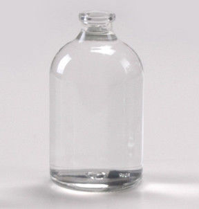 100 ml Um frasco para injectáveis de vidro transparente e moldeado USP tipo II com um pescoço de 20 mm