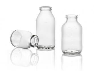 Garrafa de vidro transparente de perfusão de 50 ml com pescoço de 32 mm